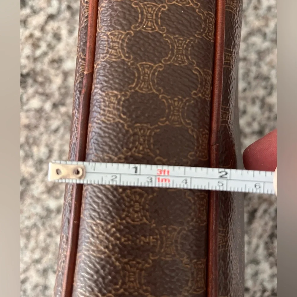 Celine Brown Monogram Wristlet Clutch with Tan Trim *READ*